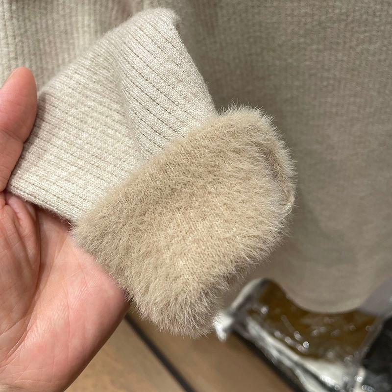 Damen Herbst Winter Rollkragen Strickpullover Weiblich Slim Sexy Aushöhlen Kaschmir Pullover