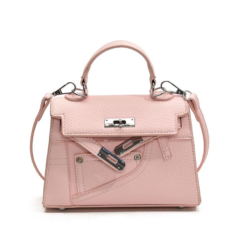 

Женская текстурированная квадратная сумка кроссбоди для ношения в руке – Весенний повседневный нишевый дизайн 2025 розовый