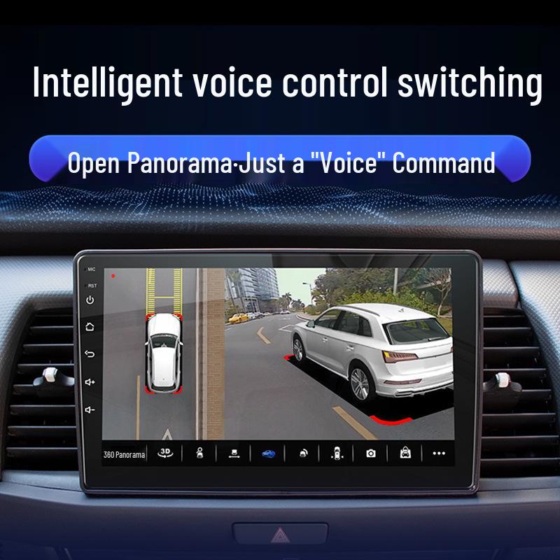 360° Panoramic Dash Cam with HD Night Vision, 3D Navigation, Large Android Screen, All-in-One 1080P System