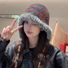 Contrasting Color Knitted Woolen Cap Windproof Ear Protection Hat Stripe Knitted Hat  Children