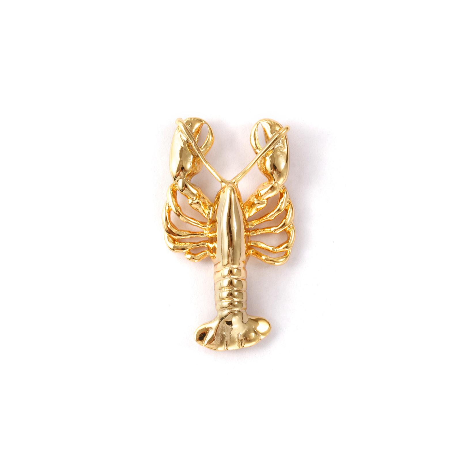 

2PCs Brass Ocean Lobster Charms Gold Plated Crayfish Pendant For Jewelry Making Necklace DIY Findings 28x16mm