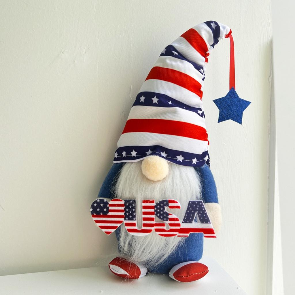 Independence Day Faceless Man Doll Fabric Independence Day Decorations Home Display Window Ornaments