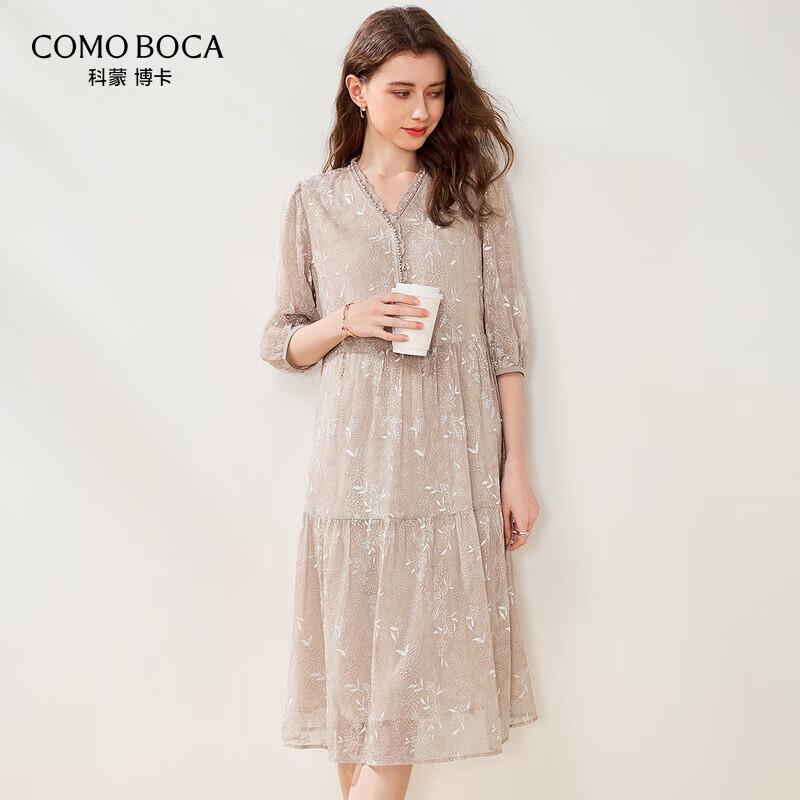 Komom Boca Spring Summer French Silk Midi Dress L