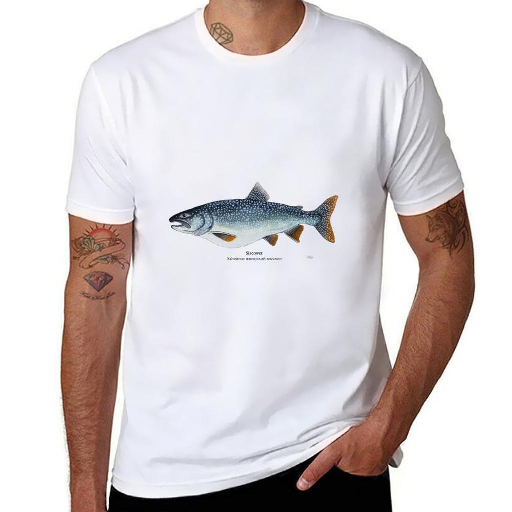 Siscowet Trout Painting Tshirt Regular Fit Plain Tee Shirt