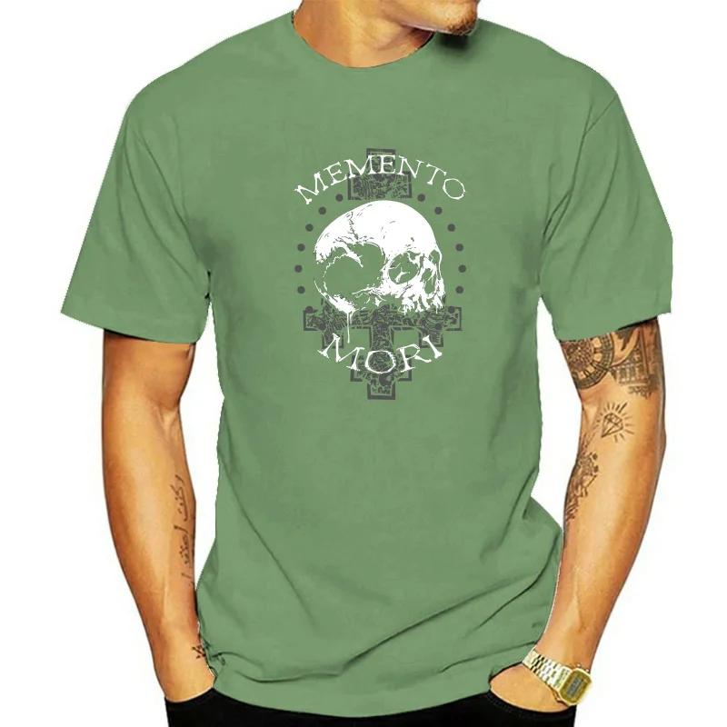 T-shirt Memento Mori Men's Black Cotton New Trends Tops Tee Shirt