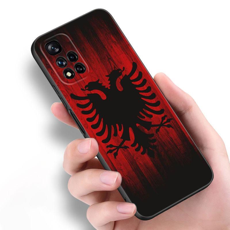 Albania Flag Black Silicone Phone Case For Xiaomi POCO X3 X4 NFC F4 GT F5 F6 M3 M4 M6 X5 X6 Pro 5G M5 C55 C65