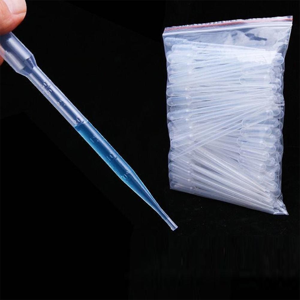 50pcs Graduated Pipettes Dropper Makeup Tools Disposable Transfer Pasteur Pipettes Clear Eye Dropper Experiment Supplies for Lab