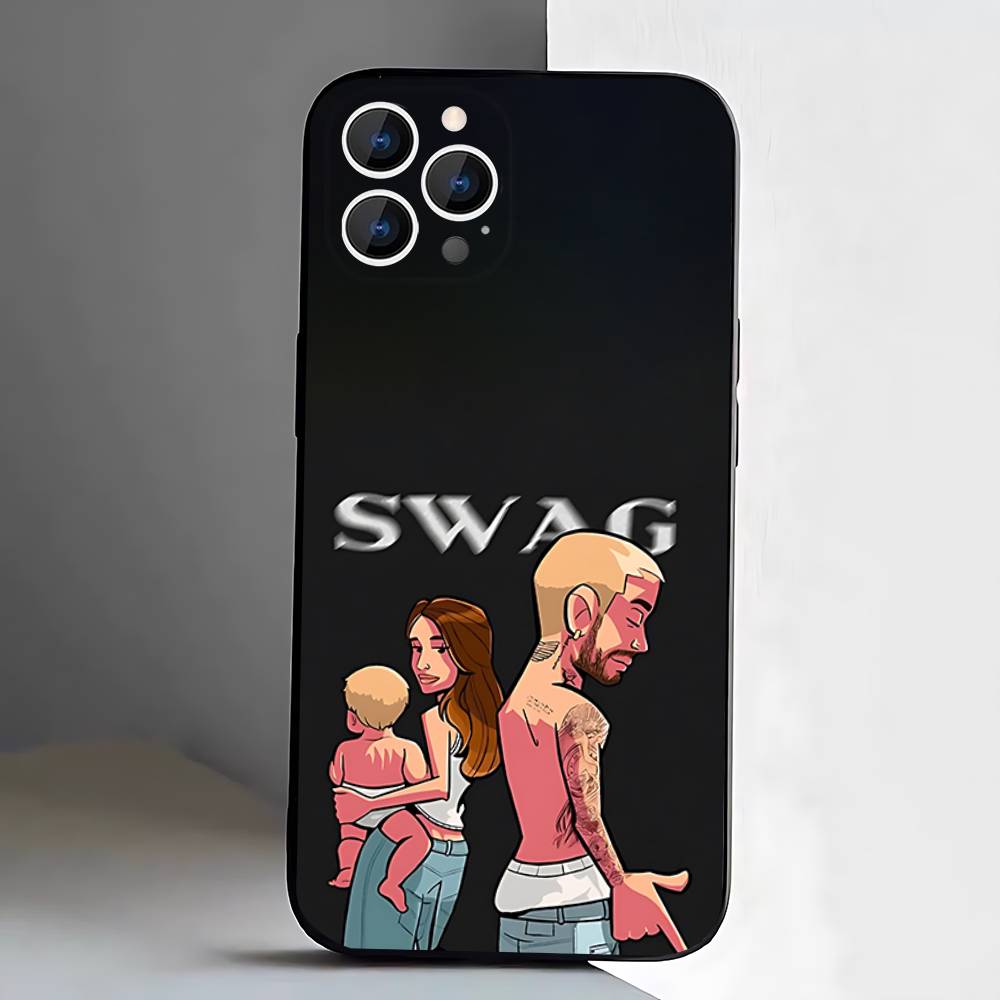 Funda de Teléfono SWAG J-Justin B-Bieber Para iPhone 17,16,15,14,13,12,Pro,Max,Plus,E,SE4,Air,Mini Caja Blanda Negra