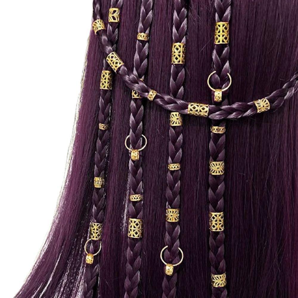 80pcs Dread Locks Dreadlocks Beads Hair Braiding Hair Braid Tubes Hollow Out Hair Ring  for Braids