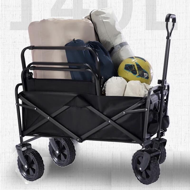 100L Black Outdoor Folding Camping Wagon