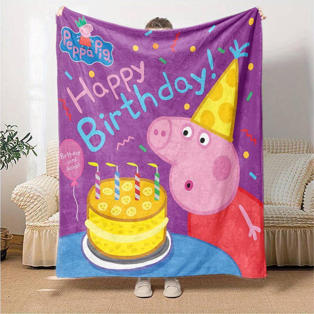 1pc Pink Pig (8) Blanket, Gift, for Men and Women, Soft Blanket, Good for Sofa Bed Couch Travel, Lightweight Flannel Blanket