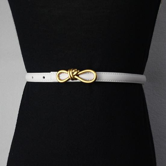 

Yousheng Imitation Leather Dress Belt Snap-On Bow-Shaped Buttons Multi Holes Adjustable Length Thin Waistband верблюд
