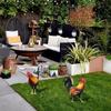 New 2×Rooster Chicken Statue For Outdoor Garden Yard Decoration Art Figure Sculpture