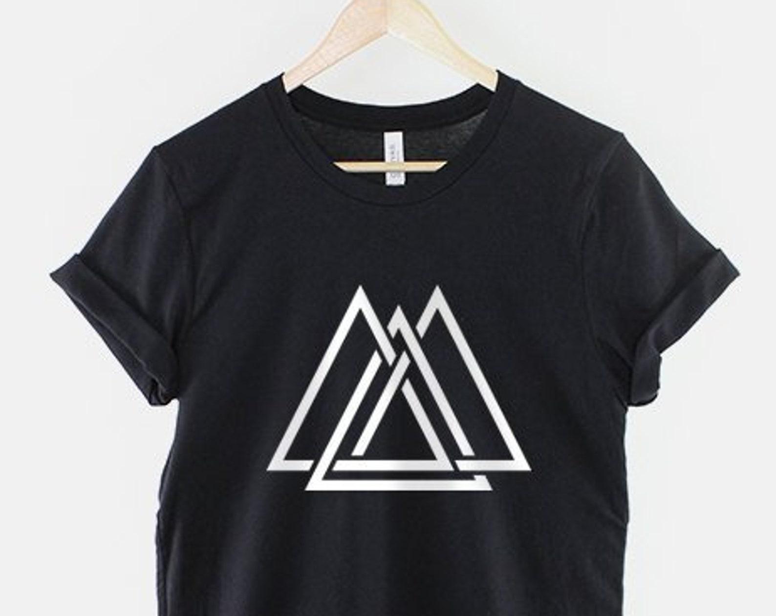 Geometric Triangle Maze Shirt, Modern Abstract Graphic Tee, Minimalist Art Gift L