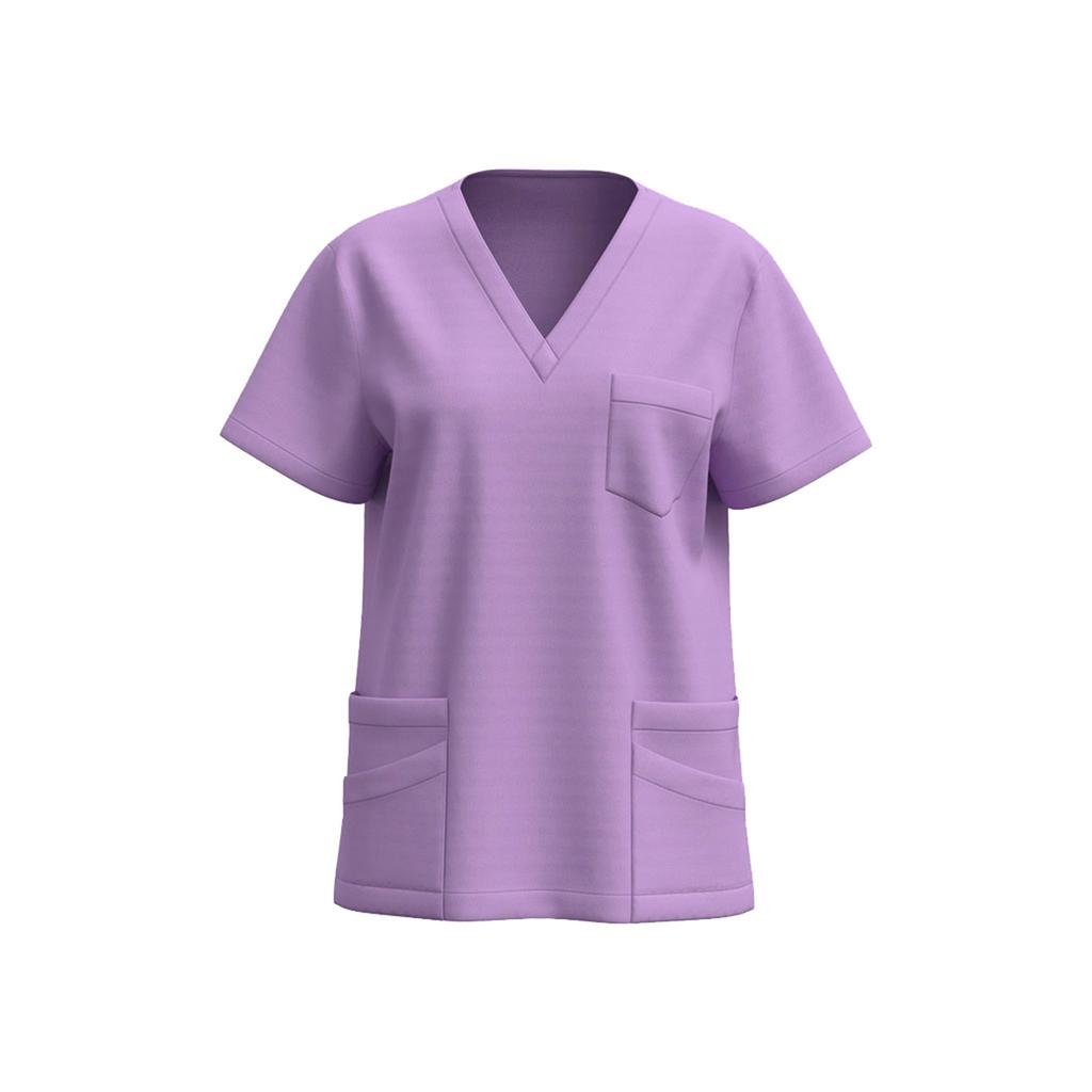 Women's V-neck Short-sleeve Workwear With Pockets For Healthcare Staff