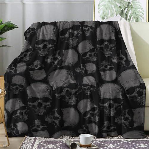 Skull pattern flannel blanket home decoration blanket office lunch break blanket
