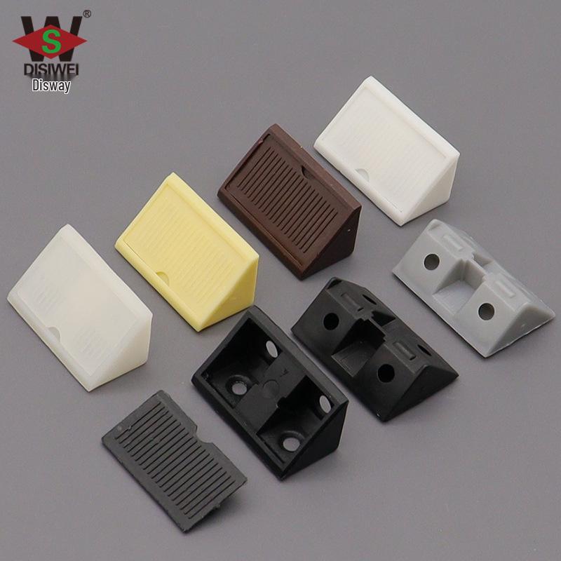 Diswei L-Shaped Plastic 90° Corner Bracket for Shelves and Cabinets
