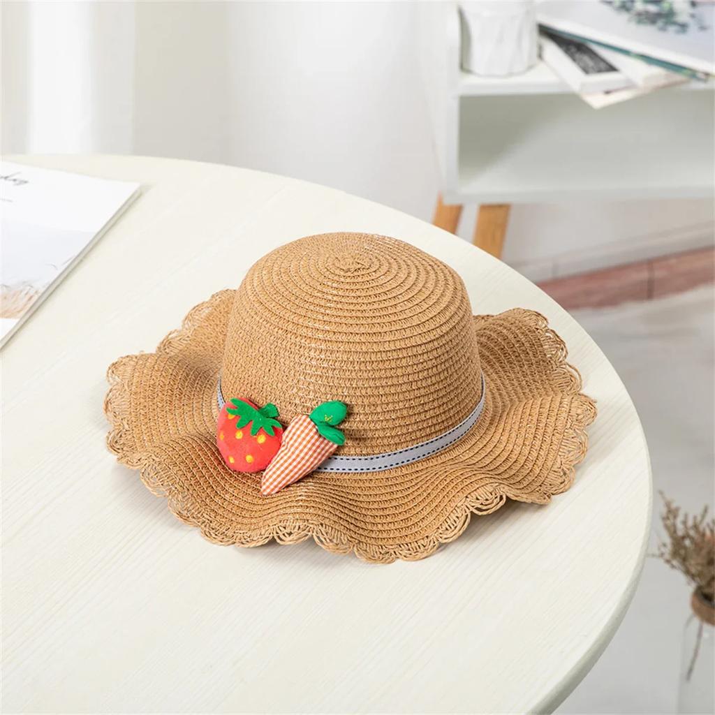 Outdoor Hats Suffolk Fishing Hats Hiking Summer Straw Hat Children Sun Hat Flower Holiday Beach Cap Girl Breathable Beach Hats