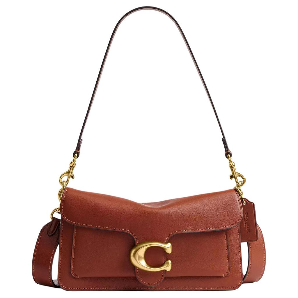 Coach Tabby 26 Logo Leather Shoulder Bag Medium Women Shoulder Bag Brown CCX04-B4ND7
