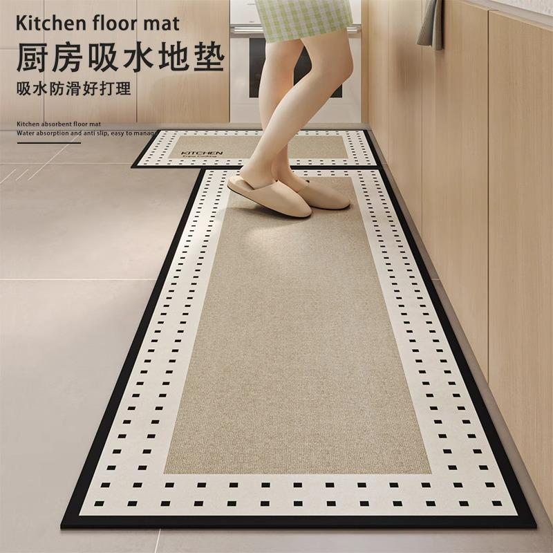 Diatom Mud Floor Mat For Kitchen, Non-Slip And Oil-Proof Foot Mat For Household Wiping, Leave-In Absorbent Carpet Can Be