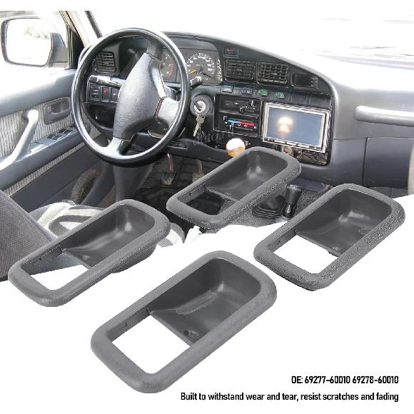 Denash 4Pcs Interior Door Handle Bezel, 69277-60010 Replacement Inner Door Handle Trim Cover for 80 Series FJ80 FZJ80 HDJ80 HDJ81 HZJ80 HZJ81