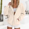 Women's Fashionable Casual Solid-color Long-sleeved Pullover Hooded Jacket