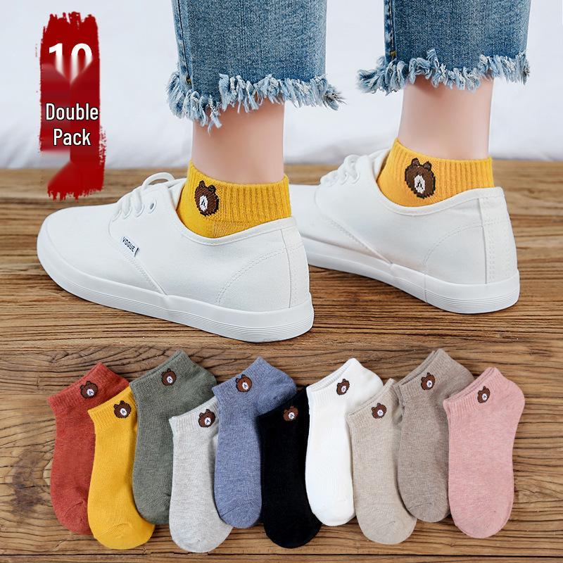 5 Pairs of Black and White Striped Mid-Calf Socks: Autumn/Winter Korean-Inspired Academy Style
