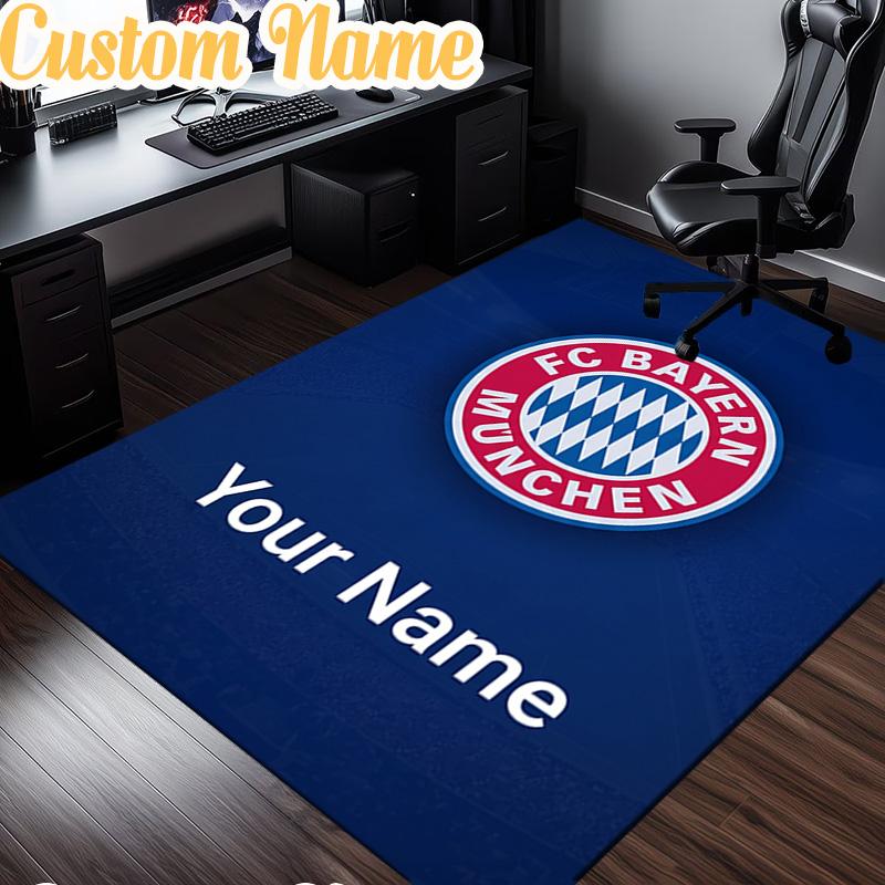 Custom Name Bayern Munchen Logo Design Rug, Office Rug, Chair Rug, Carpet for Living Rooms, Doormat Game Rug Home Decor Christmas Gifts