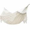 Large Double Deluxe Hammock with Woven Tassels Canvas Swing Chair 2 Person Hammock  Bedroom