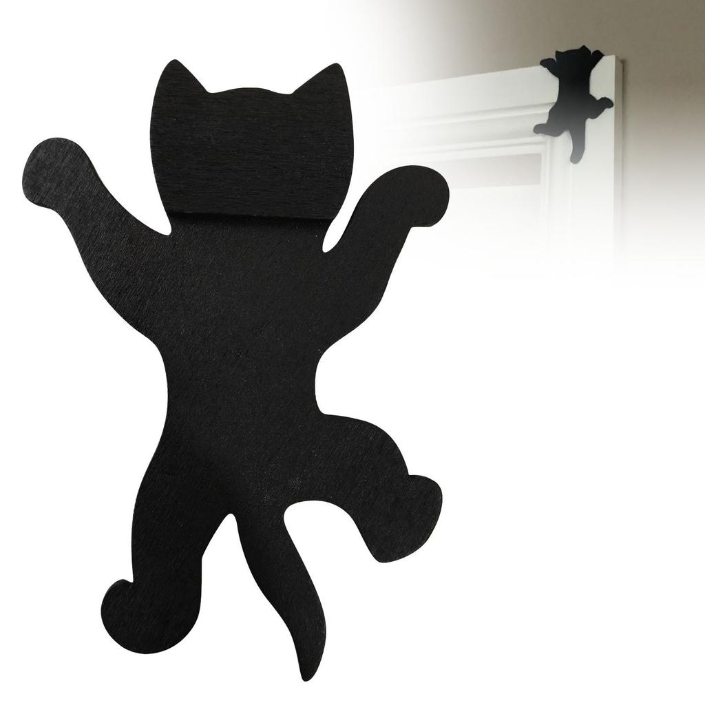 Wooden Cat Frame Wall Hanging Cute Cat Shaped Decorative Home Interior Ornament