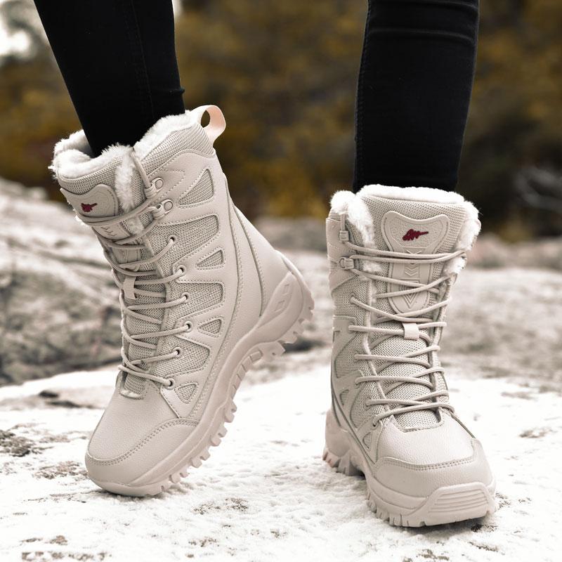 Snow Boots Winter Piled Thickened Ski Shoes Waterproof, Non-slip and Warm Cotton Shoes Cold-resistant 30