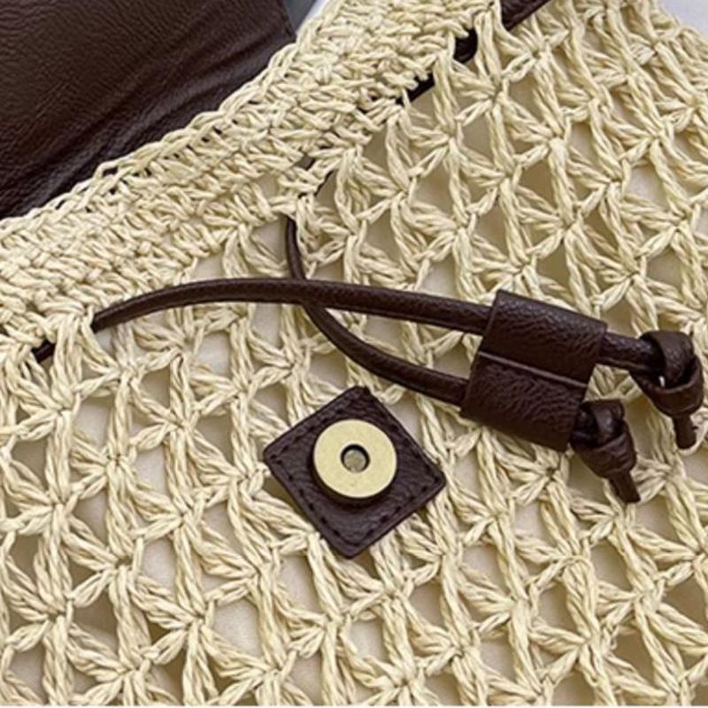 Letní dámský batoh se stahovací šňůrkou Daypack Weaving přes rameno Malý batoh Mochila