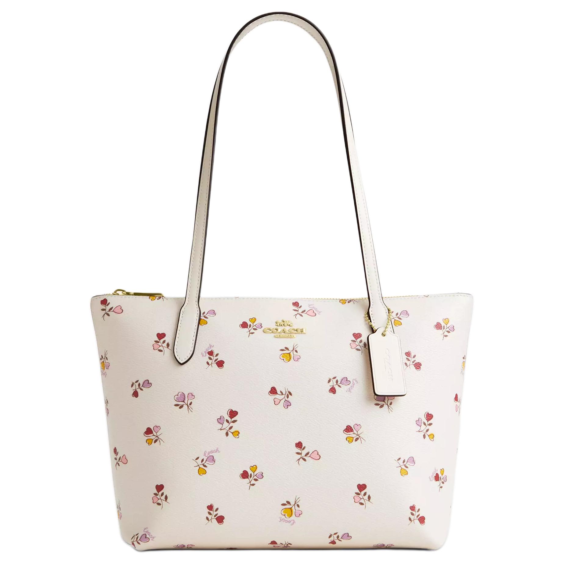 

Coach Fiona 24 Printed Logo Zipper Closure Coated Canvas Tote Bag Women tote Gold Chalk CW397-IMCAH Basic Set (Bag+Dust Bag)