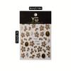 Vintage Caramel-Colored Amber Petal Nail Stickers for 3D Nail Art, Suitable for Home Or Nail Salons, DIY Nail Art Supplies for All Women And Girls.