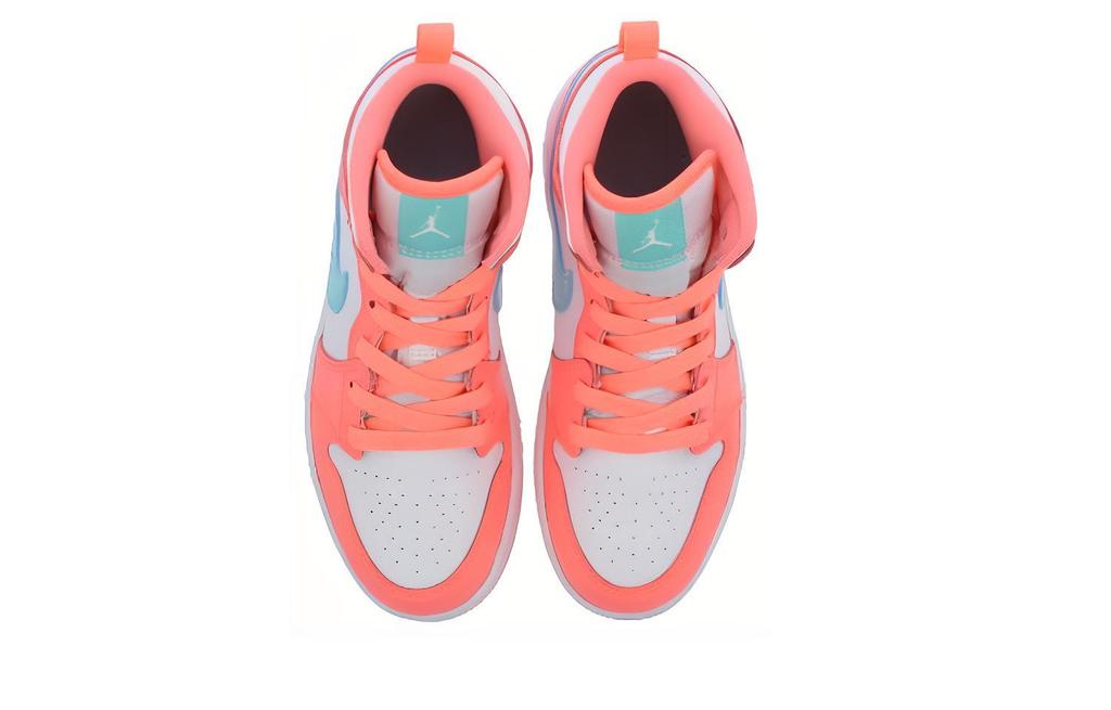 Jordan 1 Mid Crimson Pulse/Light Aqua-White 640737-814