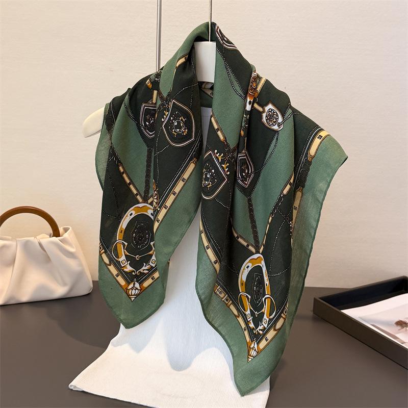 Square Silk Scarf Women Head Shawl Wrap Ribbon Headband Luxury Elegant Hair Print Neck Scarves Hijab Bandana Pashmina Headscarf