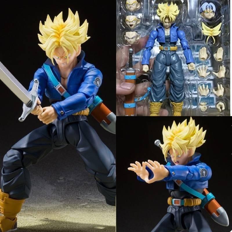 Shf Trunks Future Boy Super Saiyan Pvc Anime Actionfigur mit Ständer Sammlerstück