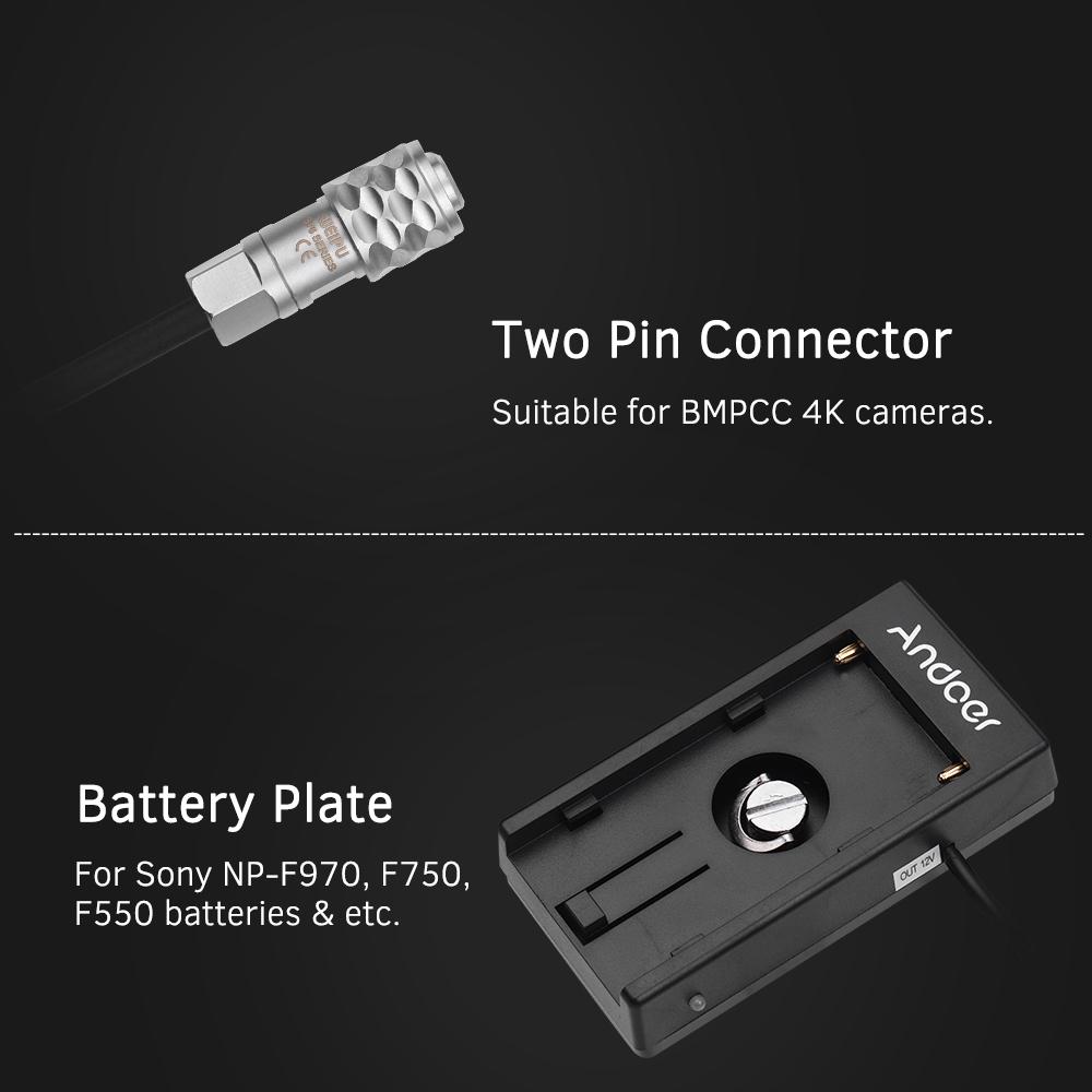 Andoer Camera Battery Converter Adapter Plate Mount Plate with Spring Cable for Sony NP-F550 NP-F750 NP-F970 Series High Quality