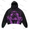 Felpa con cappuccio da uomo Street Fashion Trend Brand Teschio Stampa Digitale 3D Casual Larga
