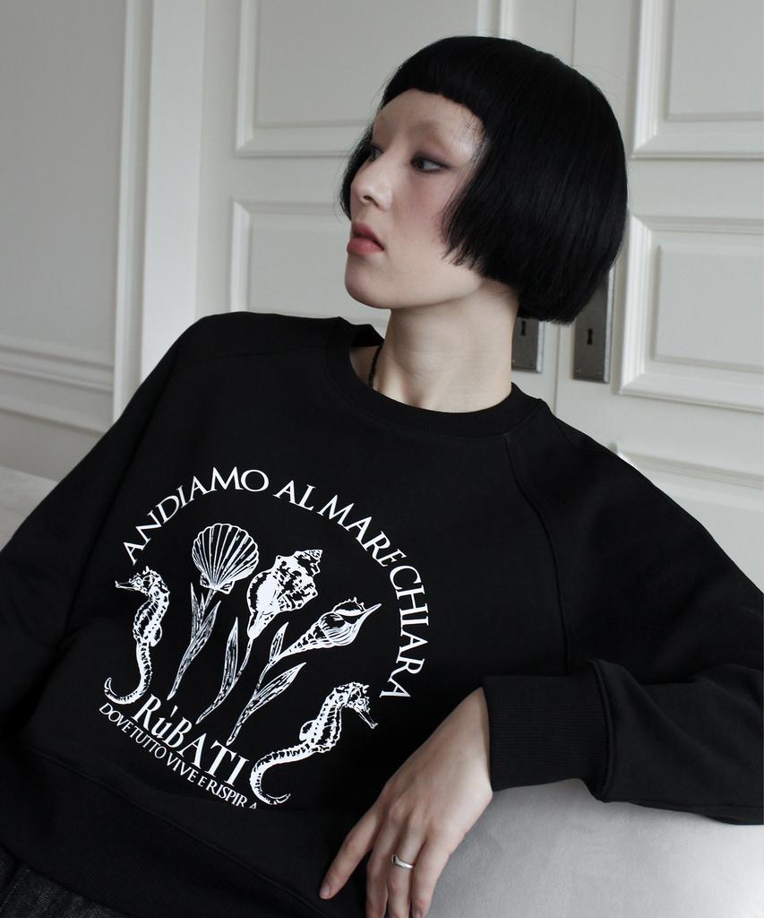 RUBATI Shell Flower Sweatshirt (Black)