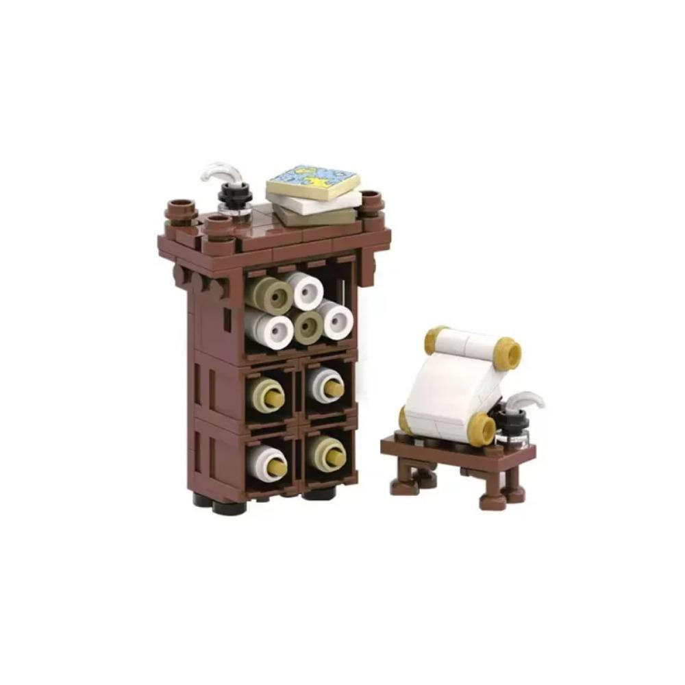 MOC Medieval Building Blocks Set Accessories Smithy Bedroom Table Bar Furniture Kitchen Assembly Boy Toy Mini Bricks K027 DIY