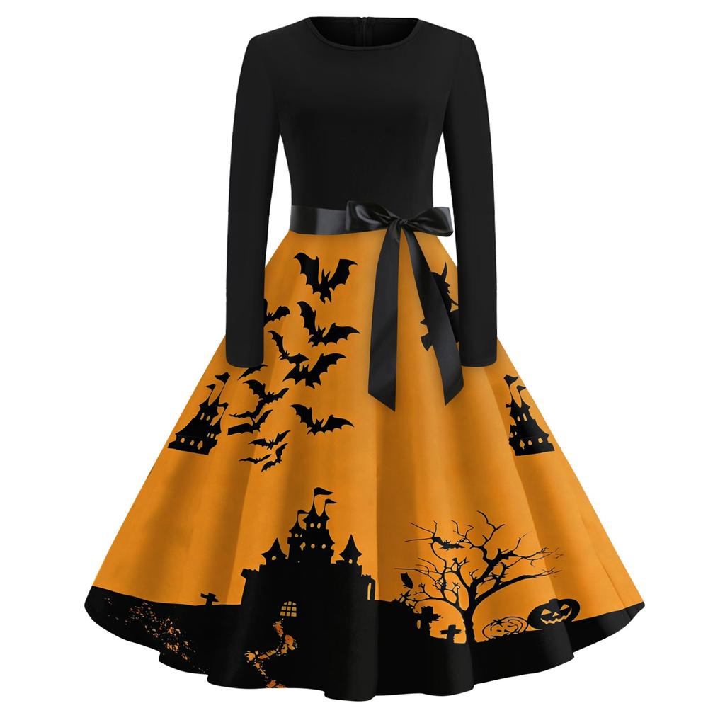 Women's Halloween Costume Dress Short Sleeve Fashion Party Dress for Evening Events