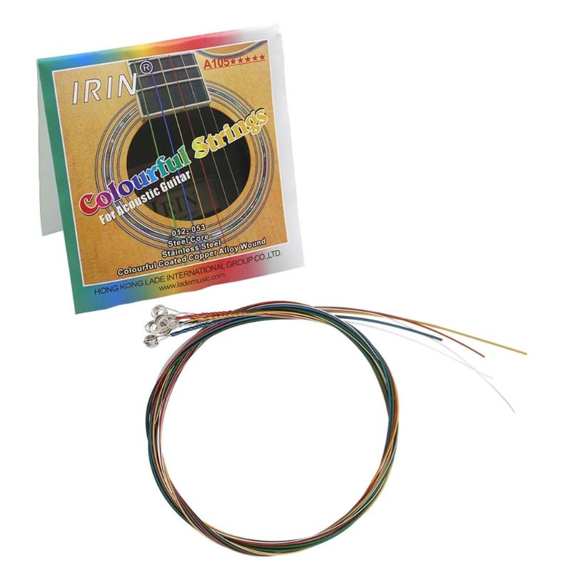 6Pcs/pack Folk Guitar String, Steel Core Guitar Strings Set Practice Replacement Part Accessory for Acoustic Folk Guitar