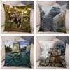 Car Sofa Home Pillowcase Jurassic Dinosaur Cushion Cover Decorative Wildlife Print