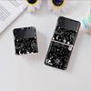 Case For Samsung Galaxy Z Flip 3 4 5G Black Hard PC Phone Housing Z Flip4 Luxury Segmented Cover Cosmic Planet