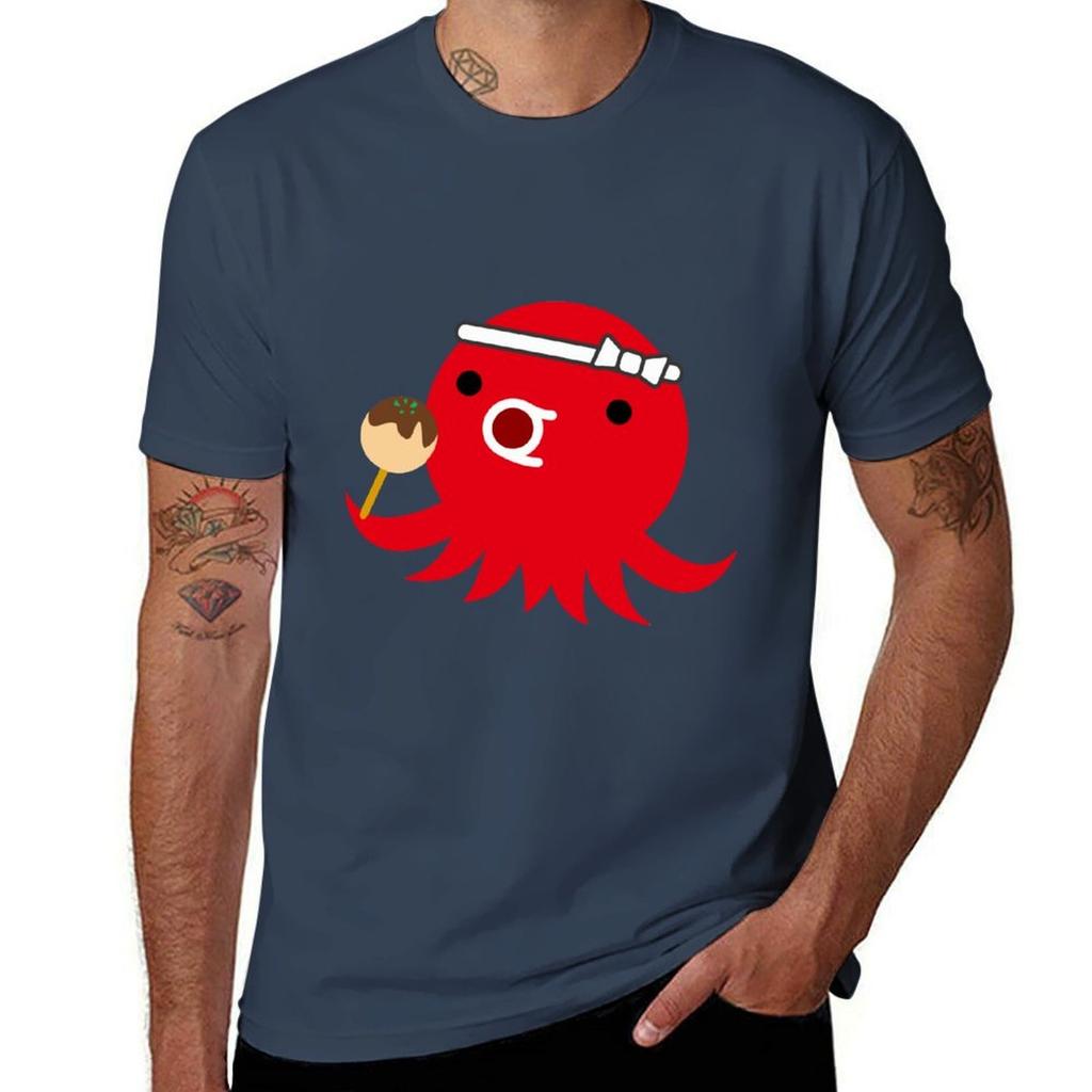 Cute Cartoon Takoyaki Octopus Tshirt Antiwrinkle Short Sleeve Tshirt