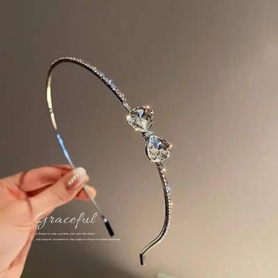 Glänzende Strass Haarbänder Kristall Bowknot Scrunchies Frauen Haar Zubehör Hochzeit Party Elegante Stirnband Koreanischen Schmuck