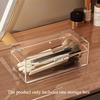 Portable Vanity Cosmetic Storage Box with Lid, Transparent Durable Organizer for Lipstick Eyeshadow Makeup Brushes