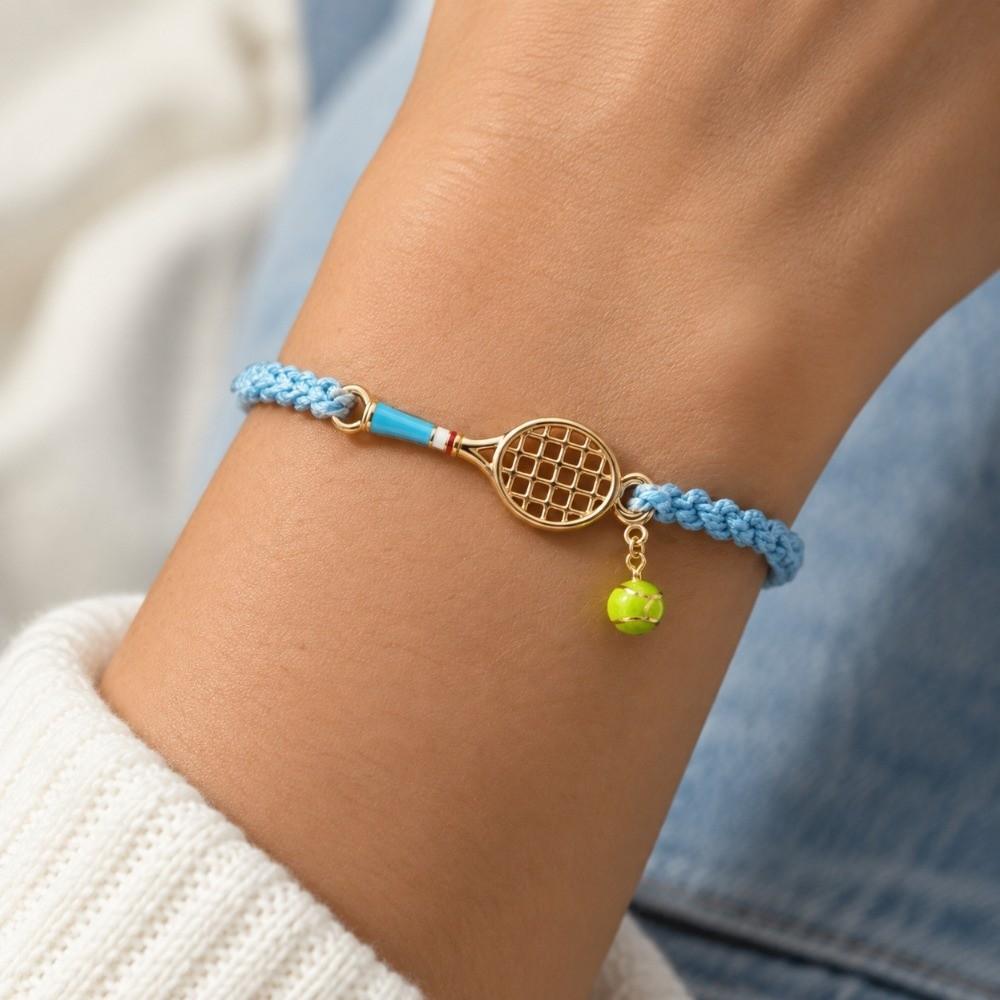 Lightweight Sporty Necklace Handwoven Couple Hand Chain Fashion Tennis Racket Bracelet Unisex