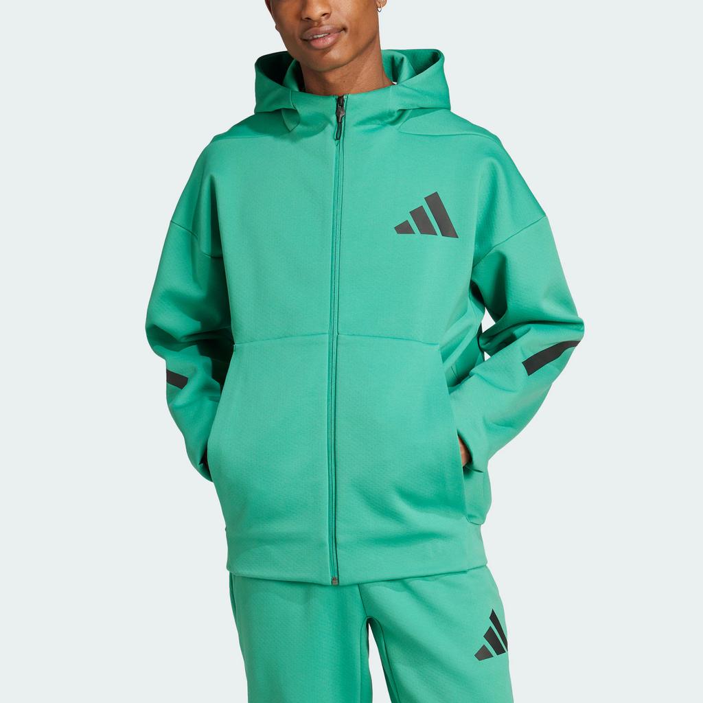 adidas Z.N.E. True Healing Series FW24 Black Label Water-Resistant Sports Casual Hooded Jacket Men Jacket Green JD6441